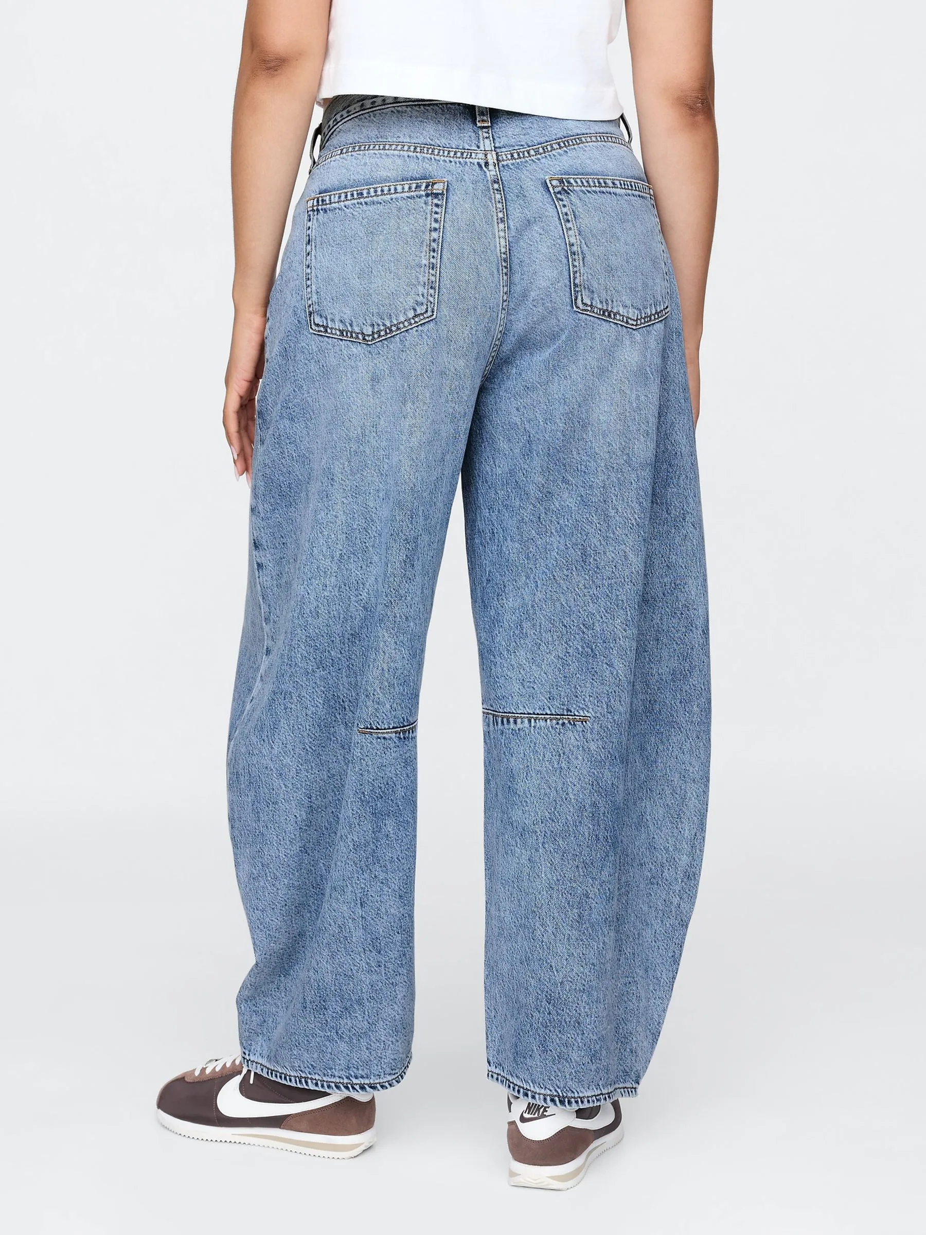 Blauw - Gap UltraSoft jeans met hoge taille en hoefijzervormige pijpen