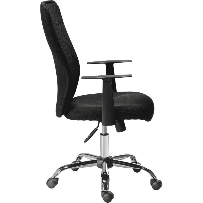 Chaise de bureau Seattle tissu et maille - dossier haut accoudoirs - mécanisme Basculant centré - pieds chrome