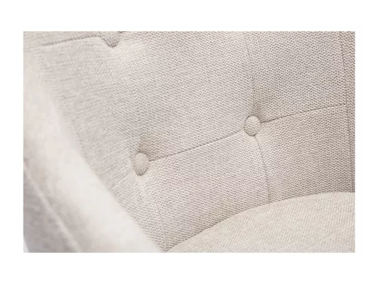 Chaise de bureau capitonnée à roulettes en tissu effet velours texturé beige et métal noir BALTIK