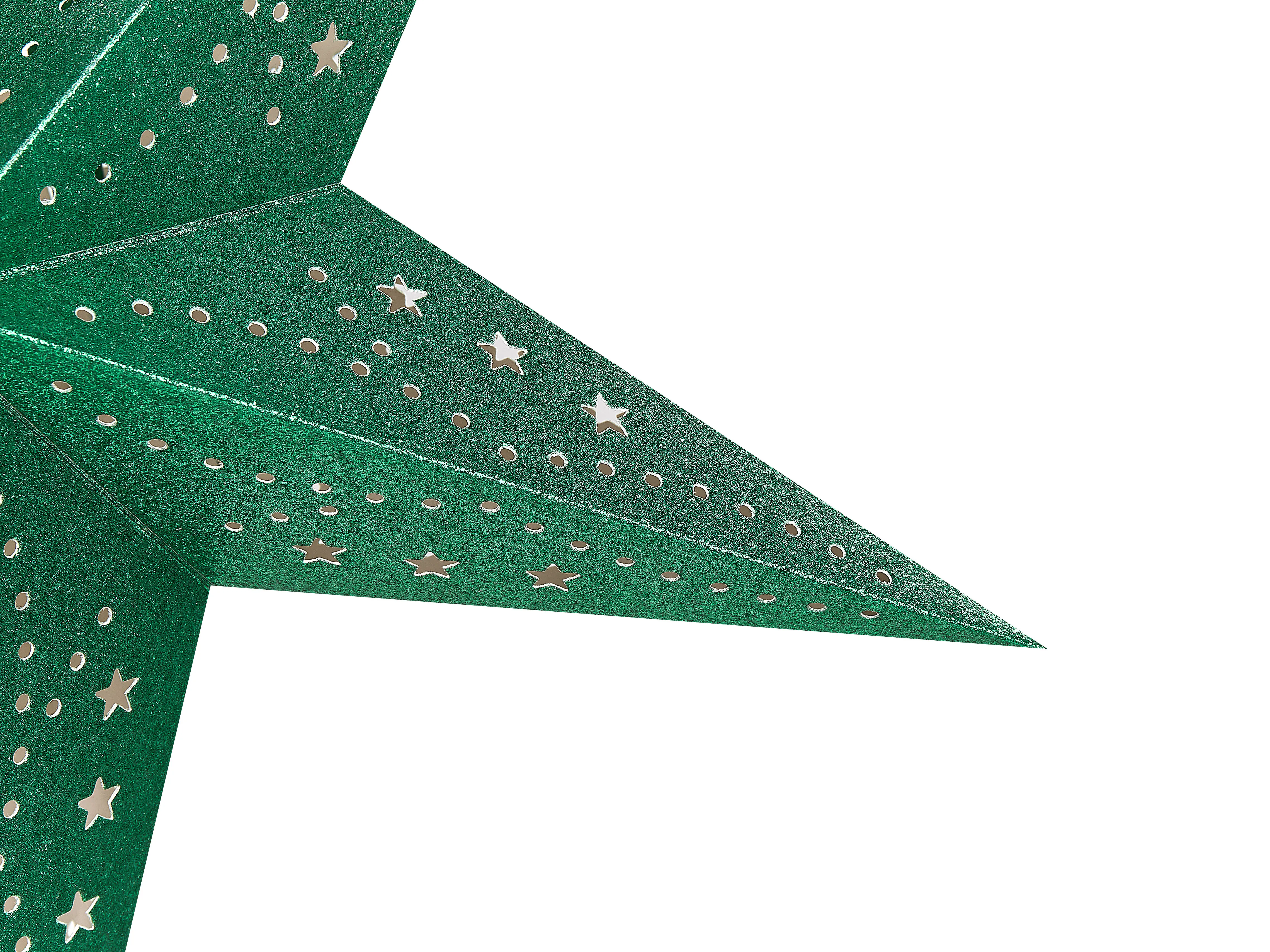 Set van 2 hangende decoraties LED MOTTI Ster 45 cm Smaragdgroen
