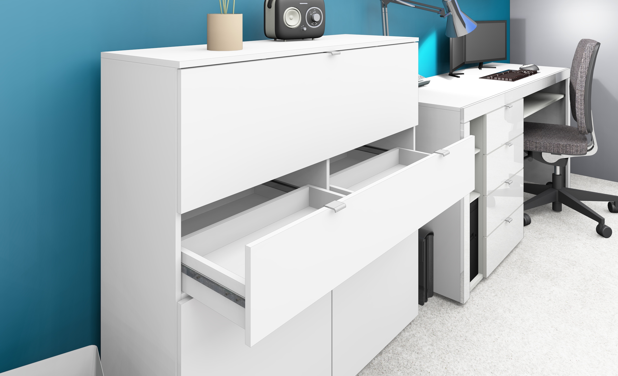 borchardt Möbel Sekretär »Dolly« platzsparend, Home-Office-Schreibtisch, Breite 110 cm, Made in Germany
