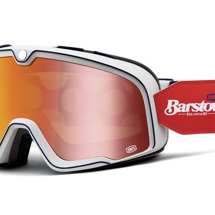 Lunettes moto 100% BARSTOW - HAYWORTH - ECRAN IRIDIUM ROUGE - Noir / Blanc