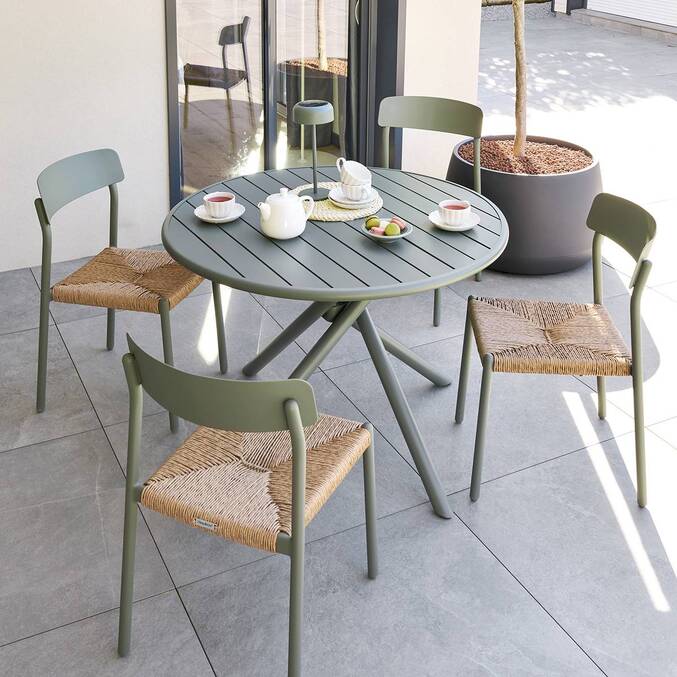 Table de jardin ronde NEBULLIA Vert laurier