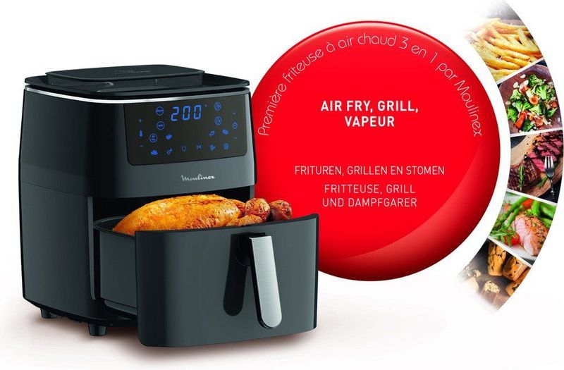 Moulinex - Easy Fry & Grill & Steam - Keukenapparaat - Zwart - 3-in-1 Oplossing