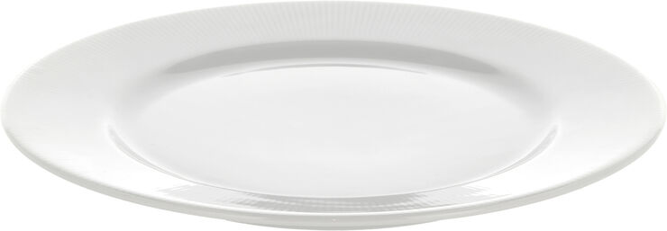 Pillivuyt Tallerken flad med fane Eventail 22 cm Hvid Hvid