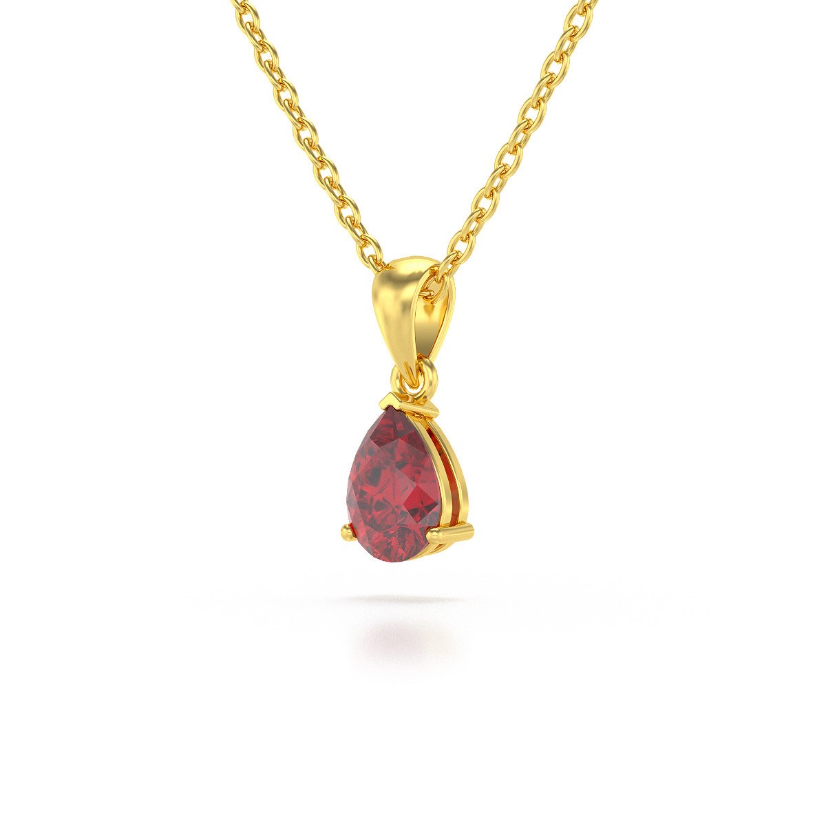 Collier Pendentif ADEN Or 585 Jaune Rubis Chaine Or 585 incluse 0.49grs