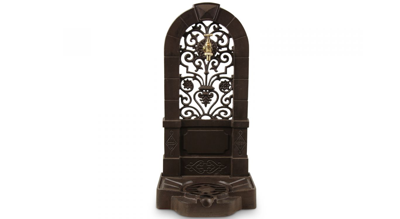 Fontaine de jardin fonte marron 35.5x31x74.5cm