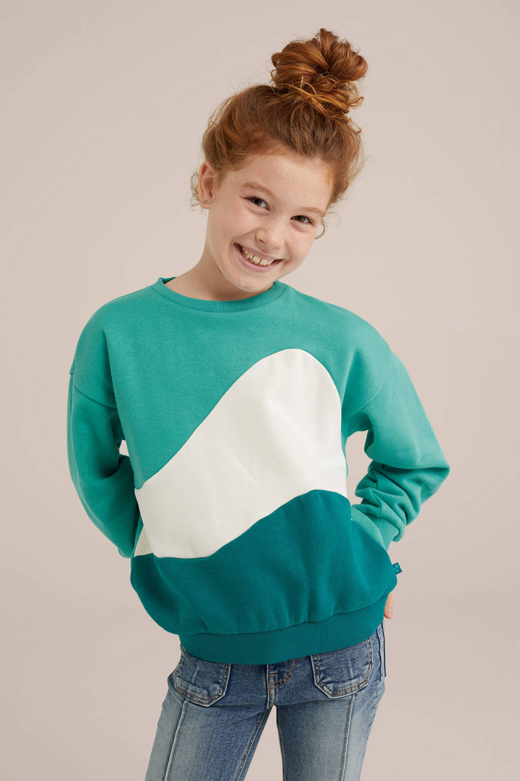 WE Fashion sweater groen
