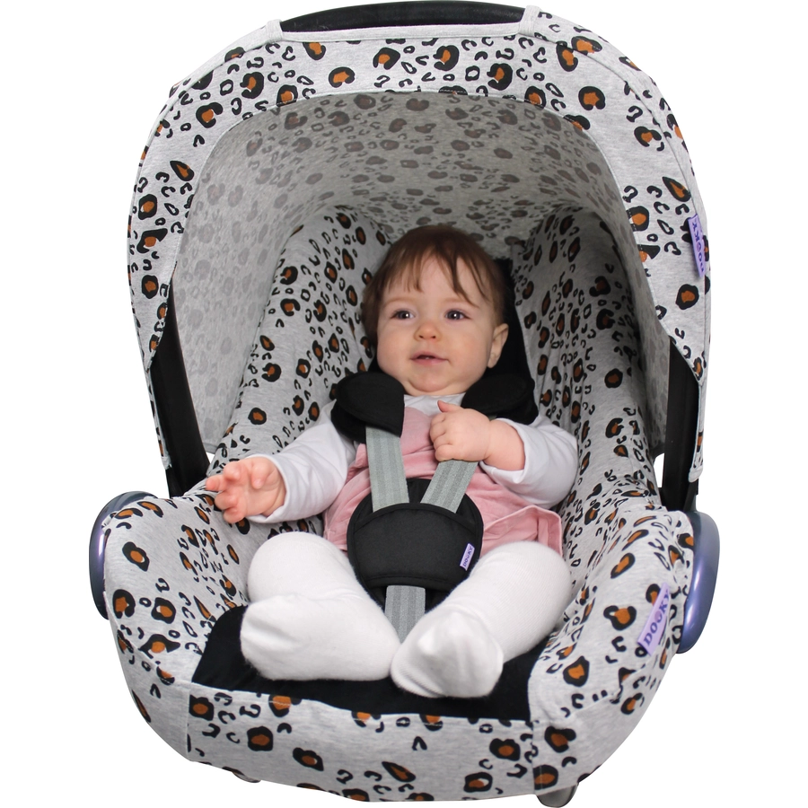 DOOKY Sonnenverdeck für Babyschalen Little Leopard