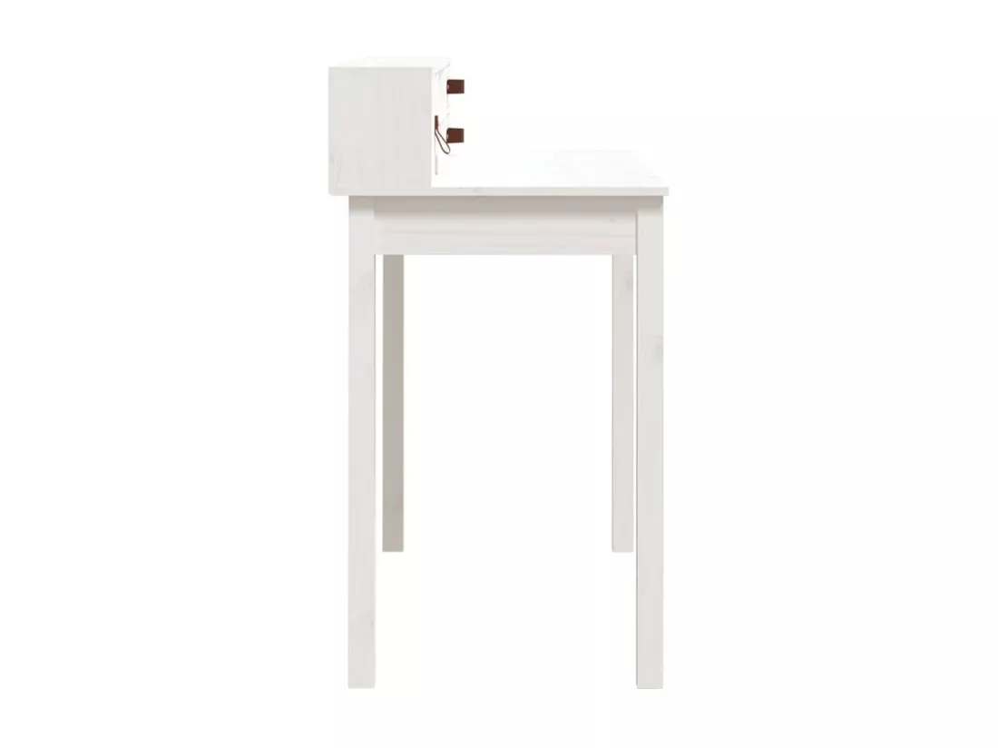 Bureau Blanc 110x50x93 cm Bois massif de pin