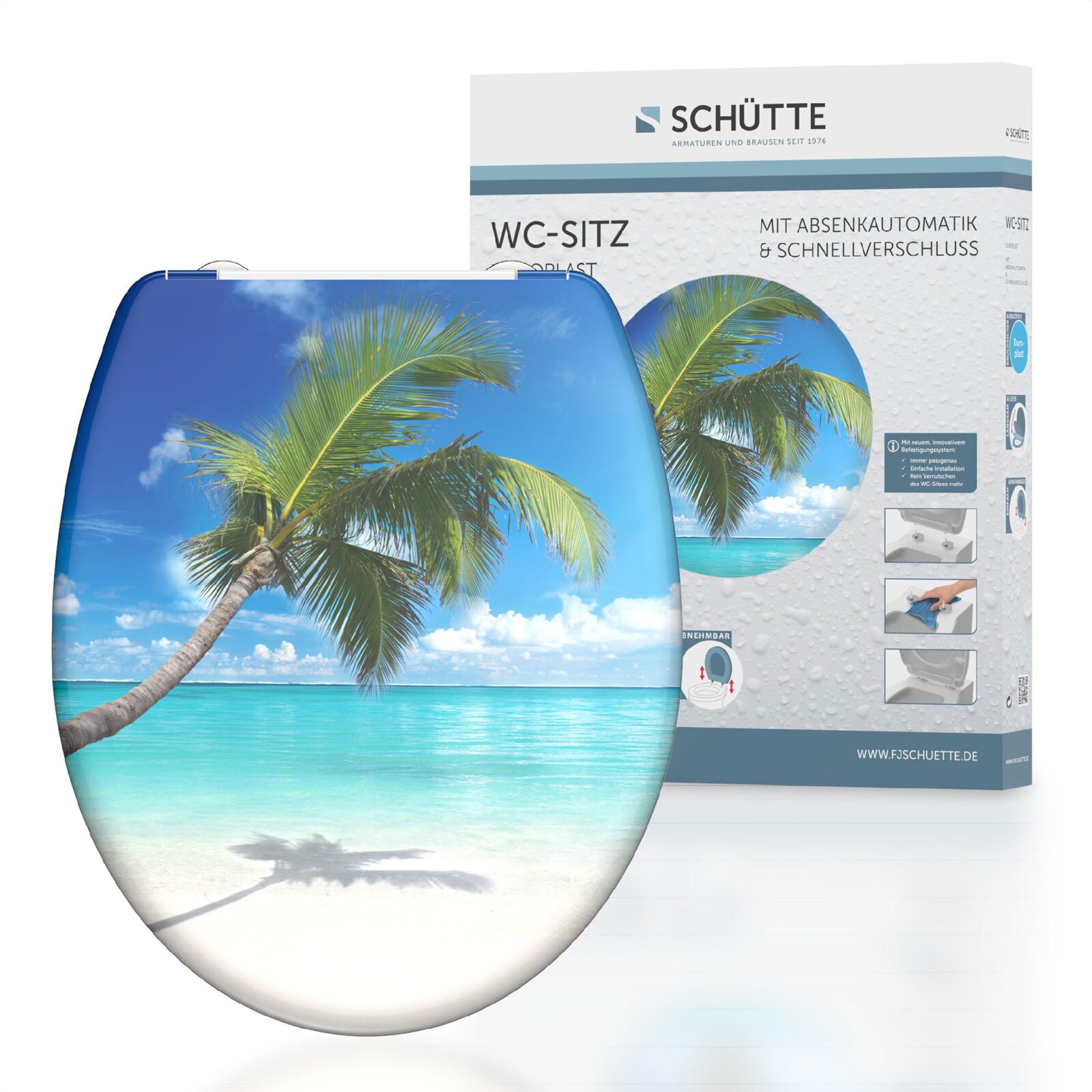 SCHÜTTE WC-Sitz Caribbean Duroplast Absenkautomatik Schnellverschluss