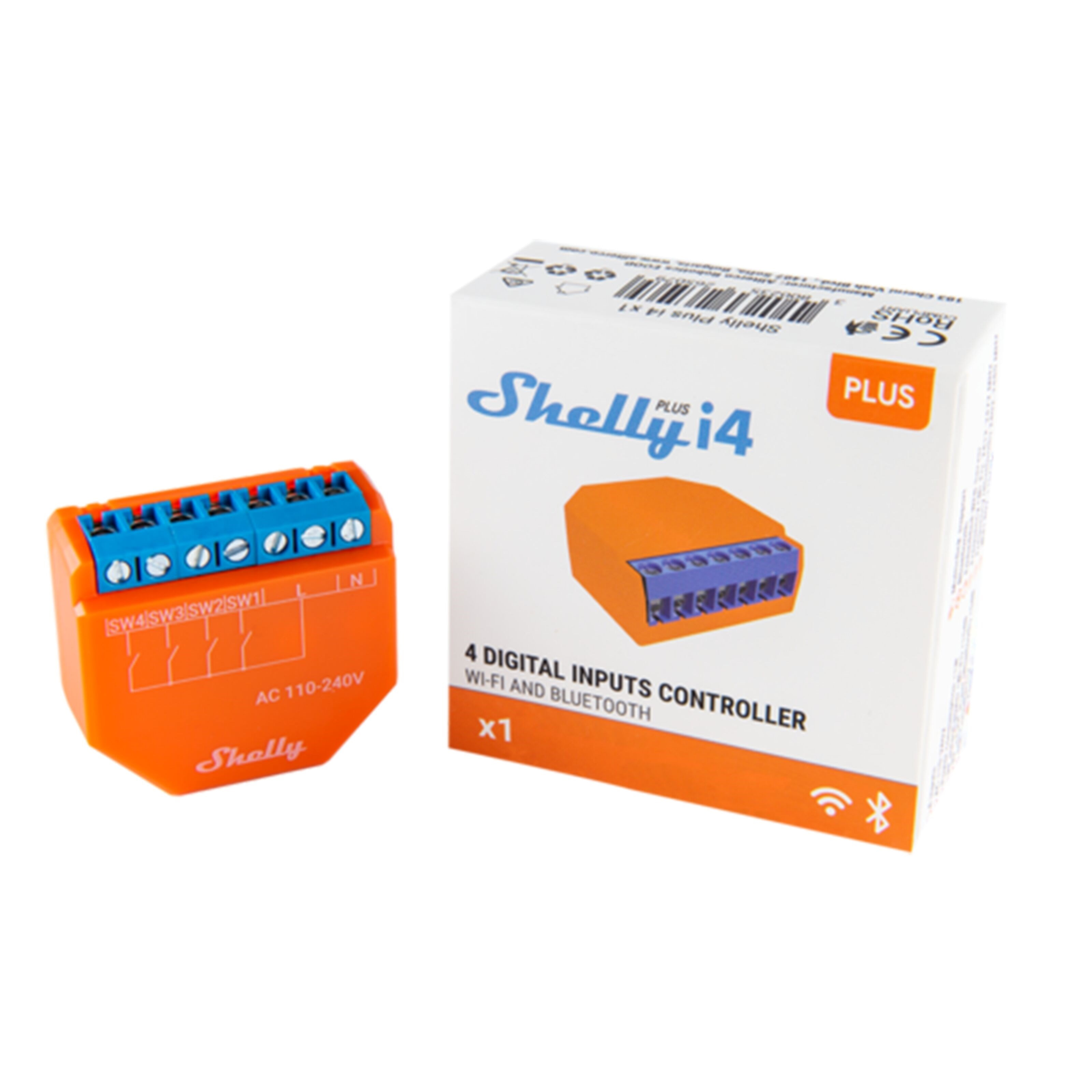 Shelly Plus i4 Gen3 smart strømbrytermodul