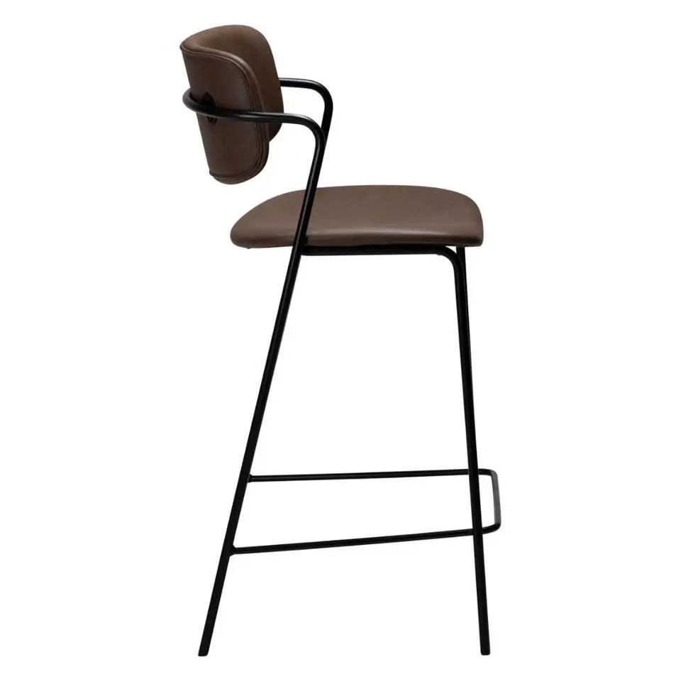 Hioshop Zed Dan-Form counterstoel met armleuningen PU-kunstleer bruin