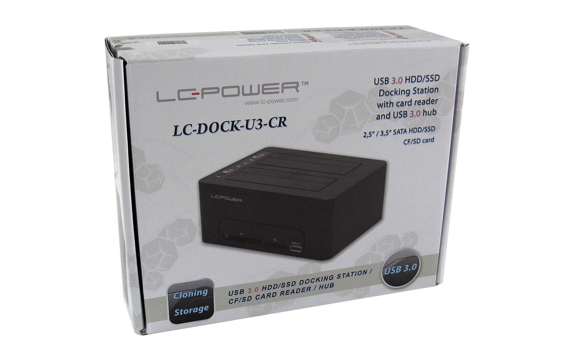 Docking- und Klonstation LC-DOCK-U3-CRHDD Docking Station mit Kopierfunktion, CF/SD-Kartenleser und USB 3.0-Hub