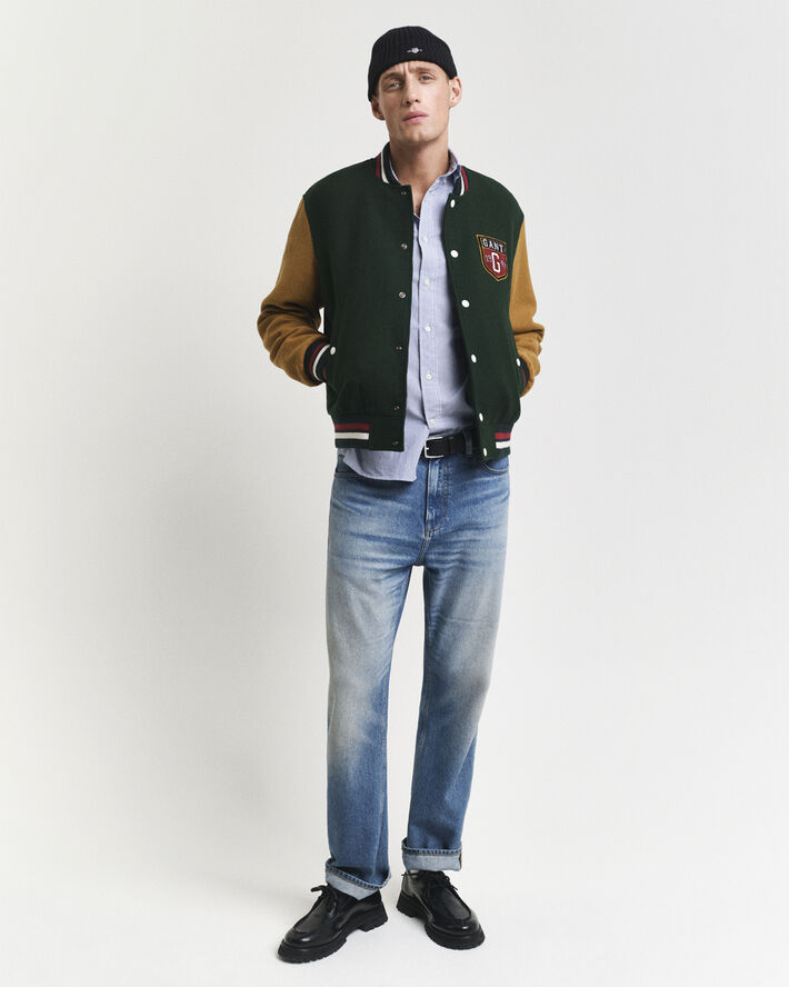 Gant WOOL BLEND VARSITY JACKET Tartan green