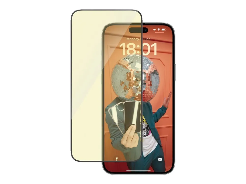 PanzerGlass™ | Ultra-Wide Fit - Skærmbeskyttelse til mobiltelefon - EyeCare Protection | Apple iPhone 15 Plus