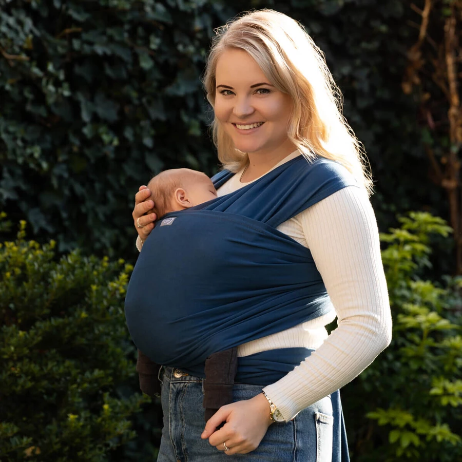 Hoppediz Babytragetuch Elastisches Tragetuch indigo
