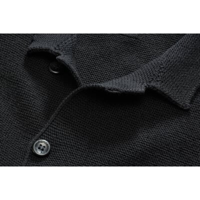 Herren-Strickjacke geknöpft, Schwarz
