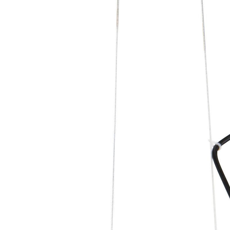 Industriële hanglamp zwart met hout en rek 4-lichts - Cage Rack