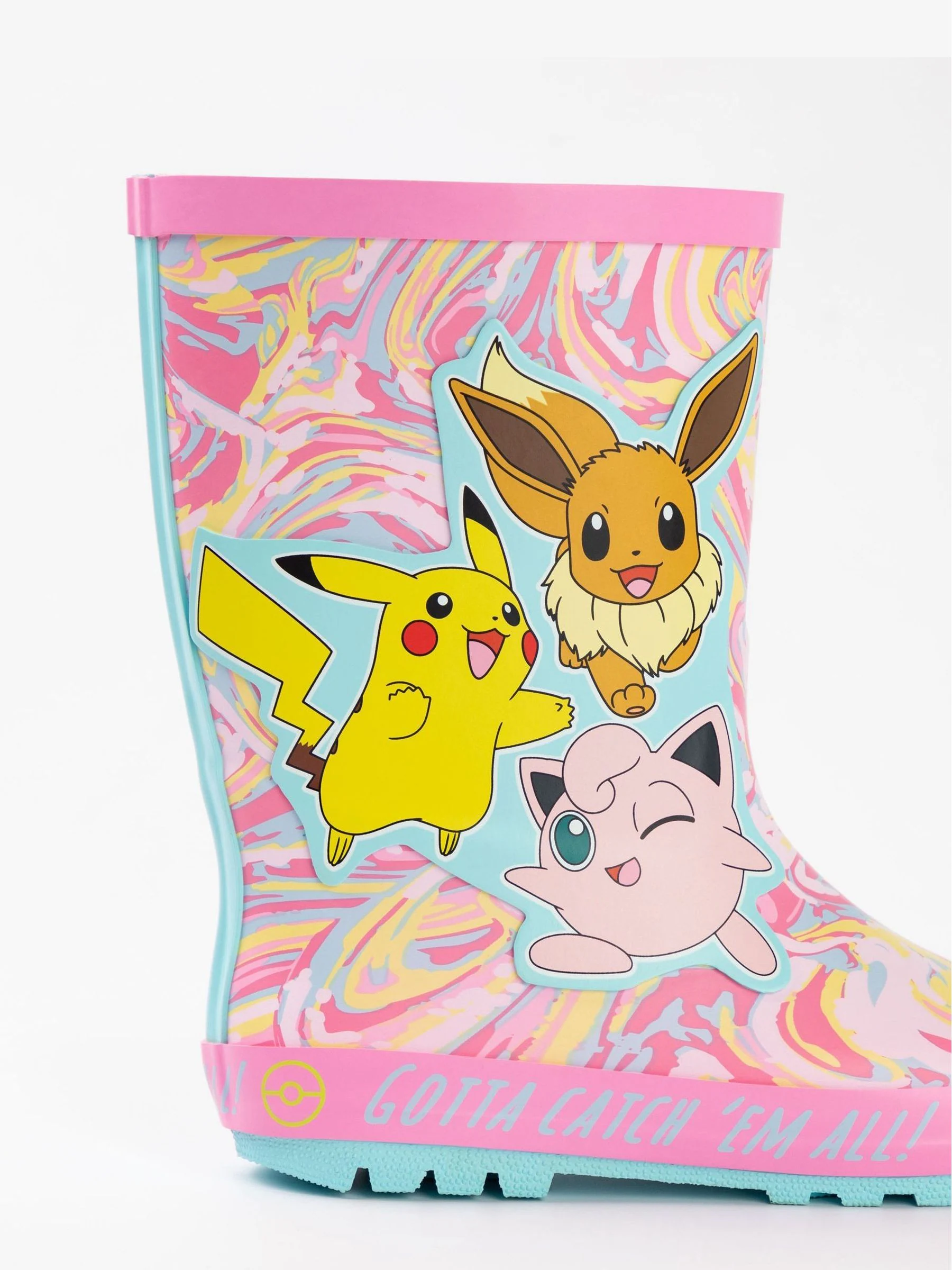 Roze - Vanilla Underground Kids Pokemon Wellies with Handles