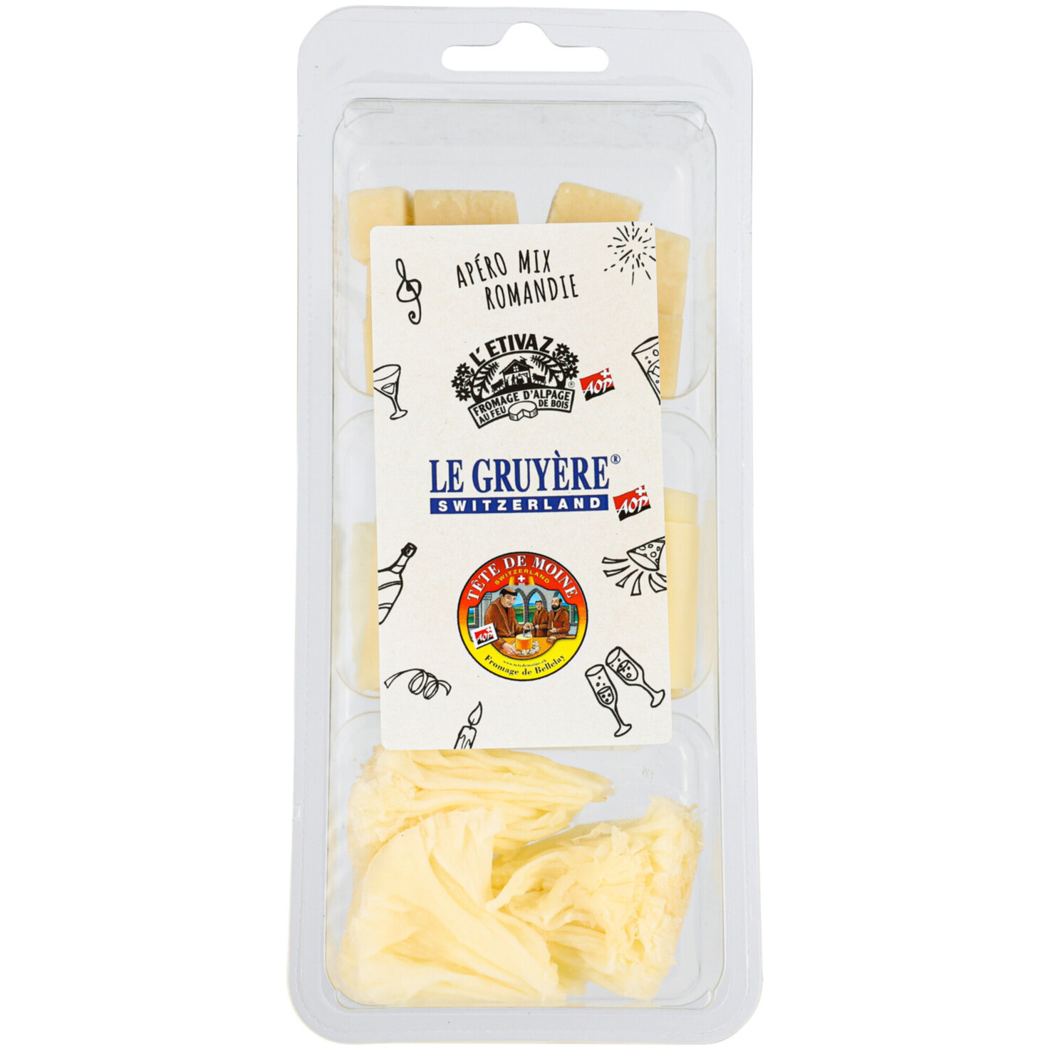 Le Gruyère Apéro Mix de la Romandie Tête de Moine AOP