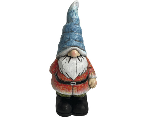 Tuinfiguur decoratief figuur Lafiora kabouter 21,5 x 18 x 44 cm rood