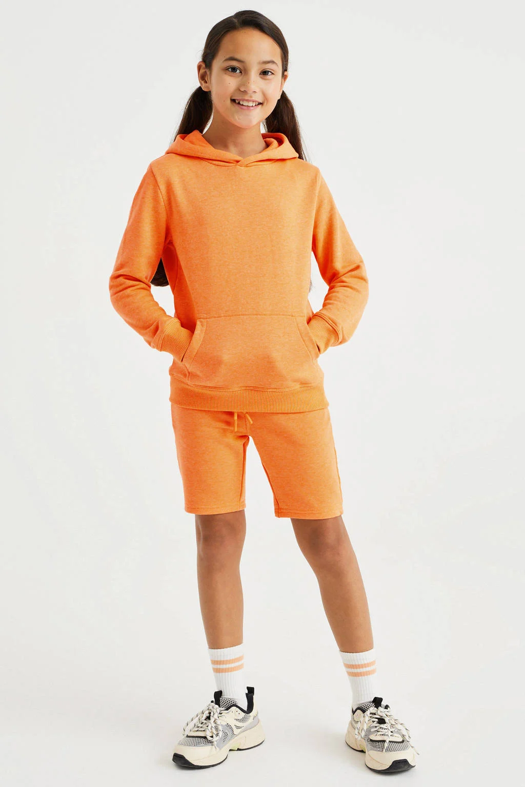 WE Fashion unisex hoodie oranje