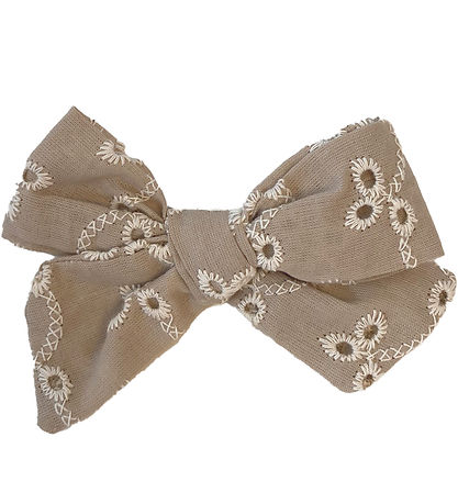 By Stær Haarspange m. Schleife - Cornelia - 9x6 cm - Beige Stric