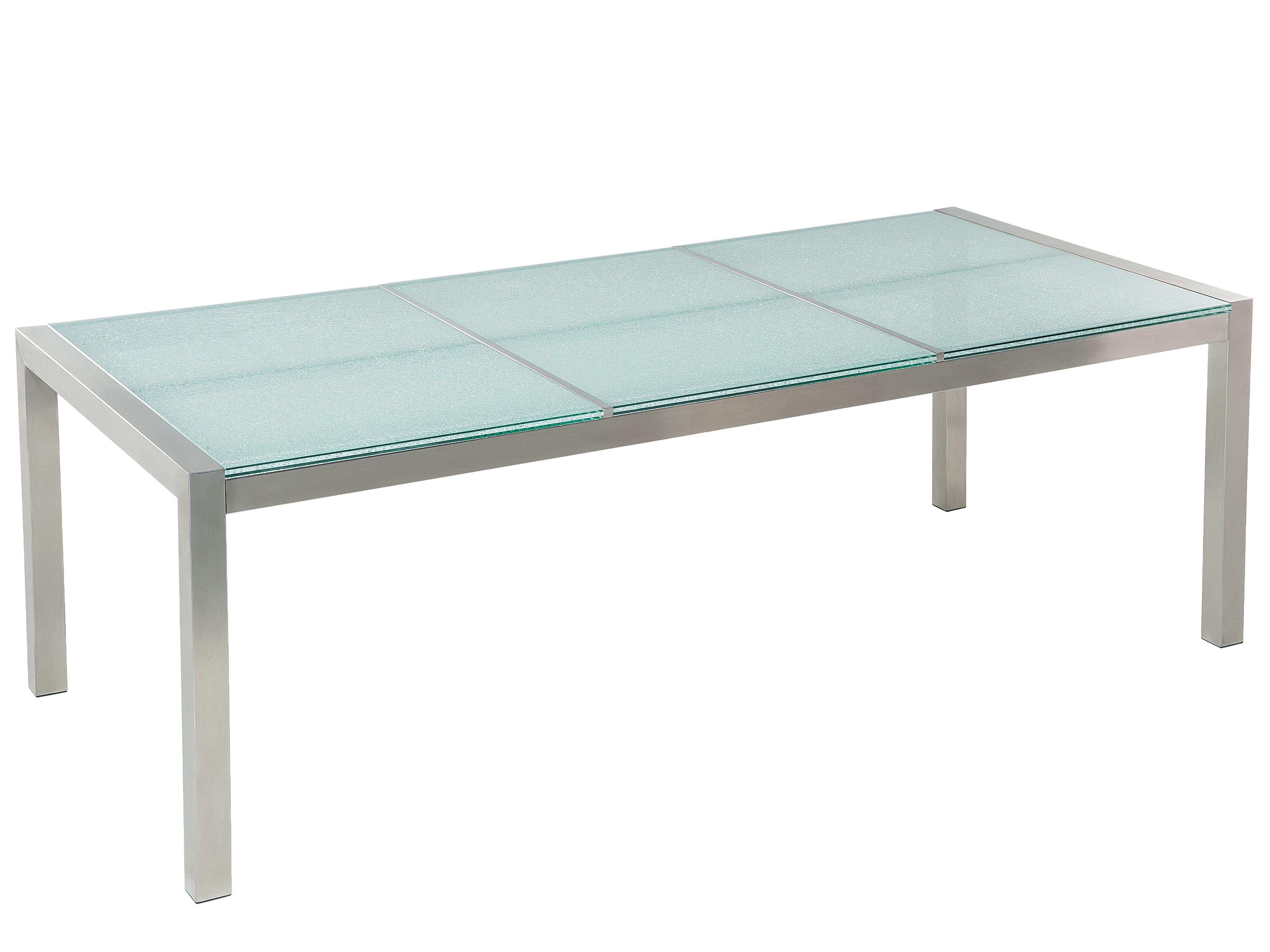 Tuinset 8-zits GROSSETO Gebarsten glas Transparant/grijs