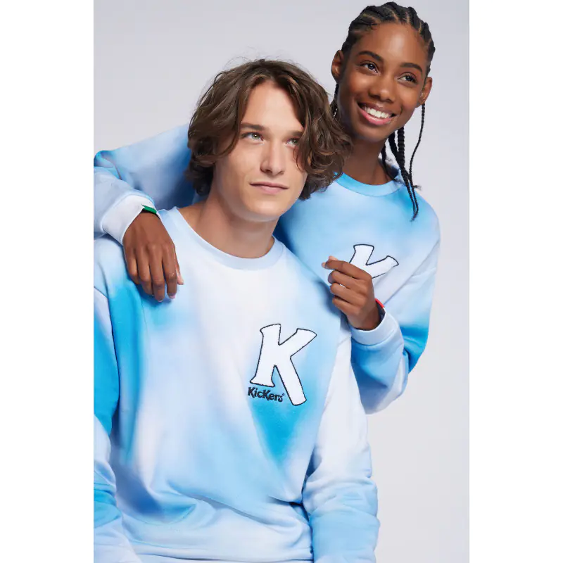 ORGANIC BIG-K SWEAT TIE & DYE BLEU SWEAT Coton biologique No Gender