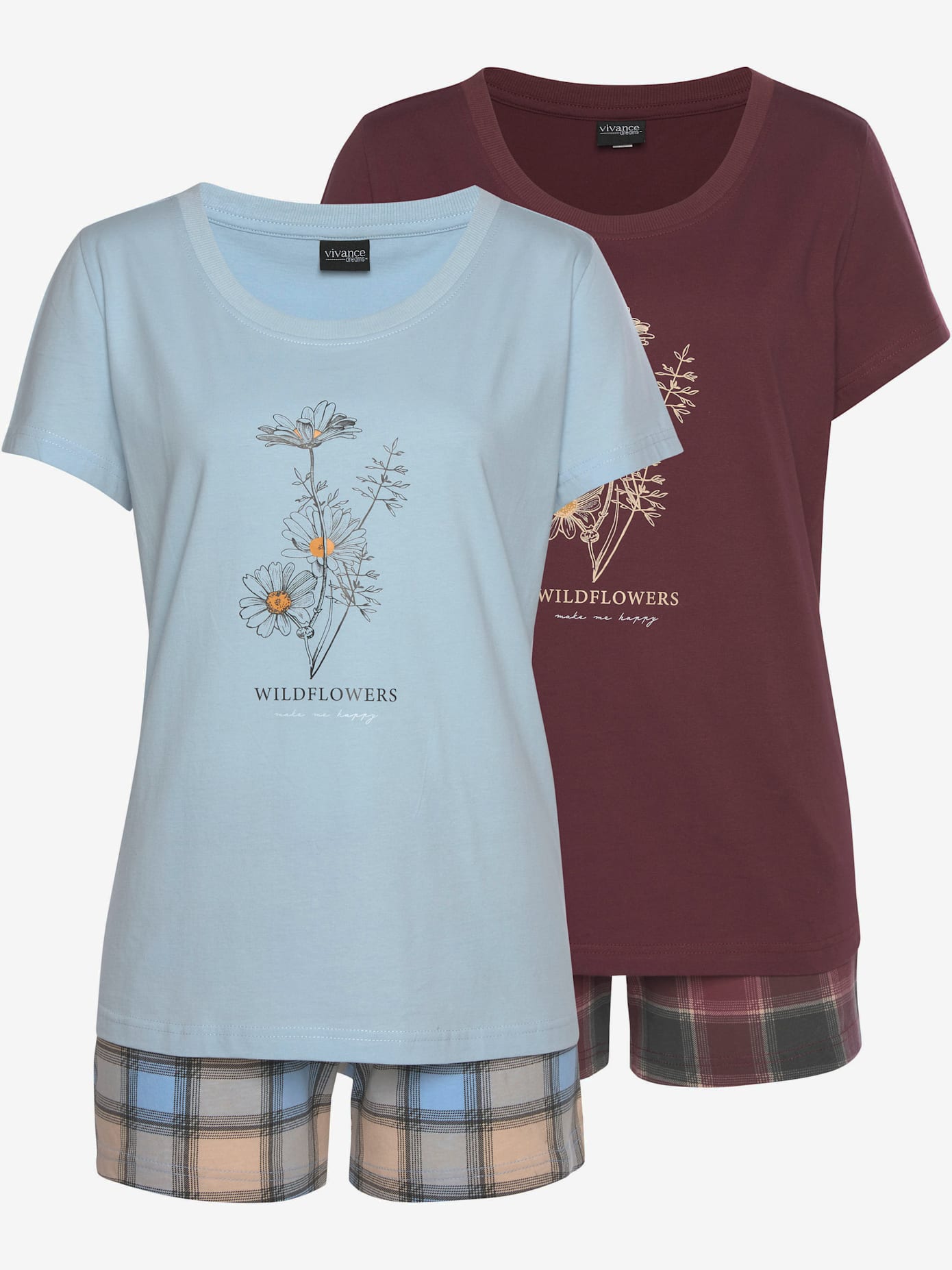 Lot de 2 pyjamas courts confortables