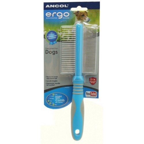 Pente duplo para cães Ergo, azul