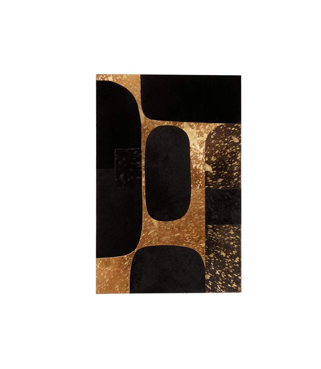 Paris Prix - Tableau Déco En Cuir opalo Ii 60x90cm Noir & Or