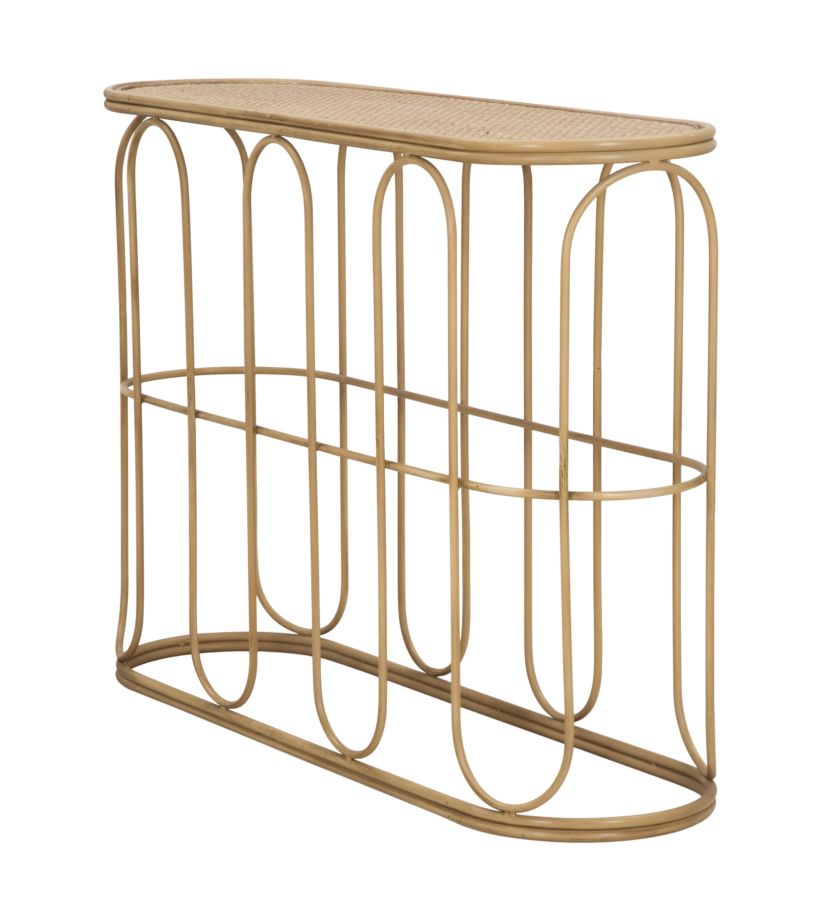 Mauro Ferretti Samui Console in ijzer en hout bruin