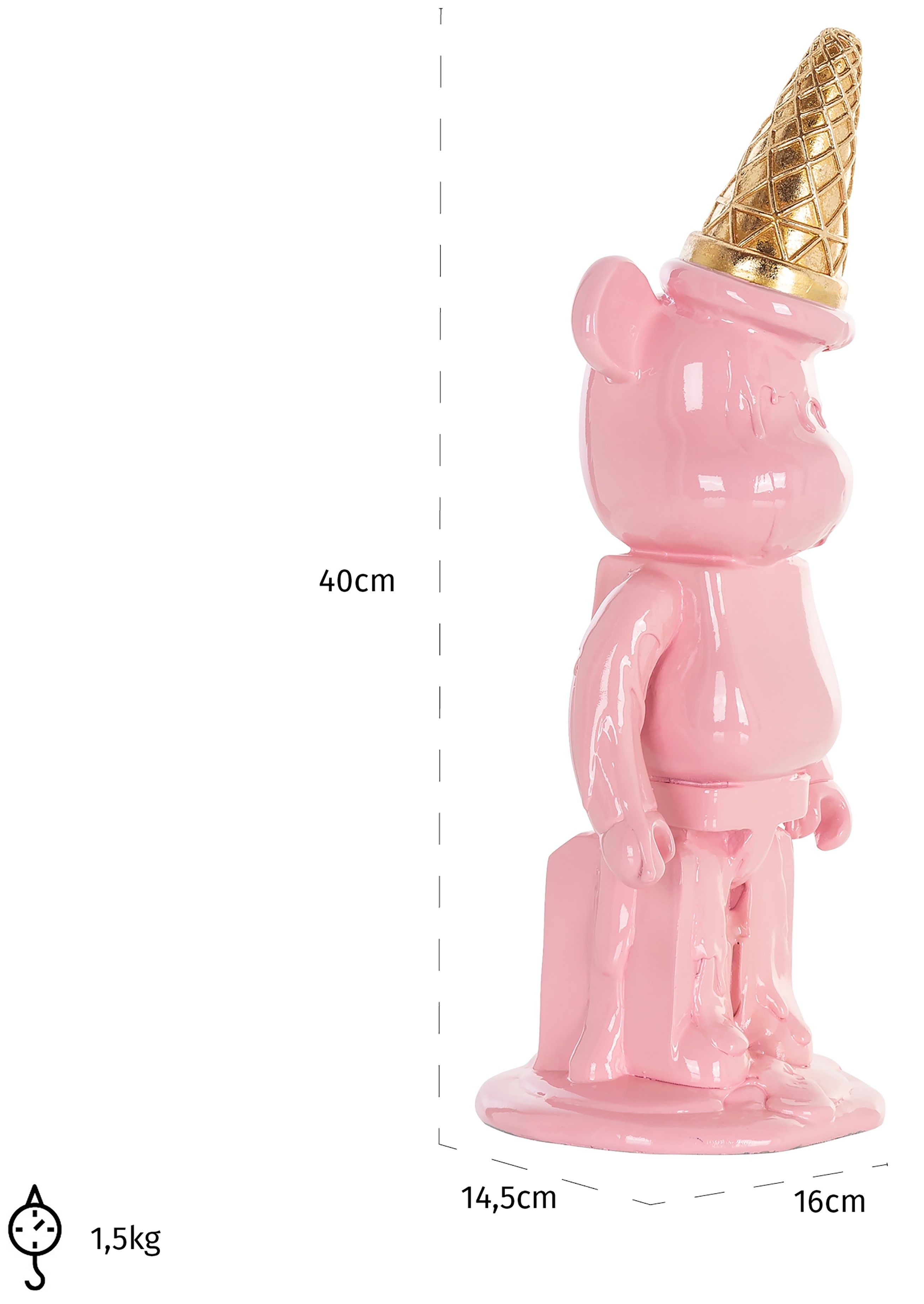 Beeld 211343 roze Icebear B16 x D14.5 x H40 cm