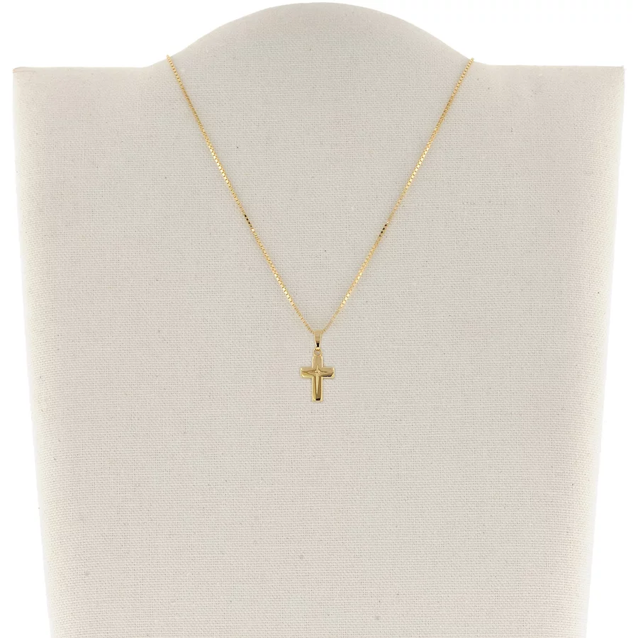 trendor Kinder Kreuz-Anhänger Gold 333 (8 Karat) + plattierte Halskette gold