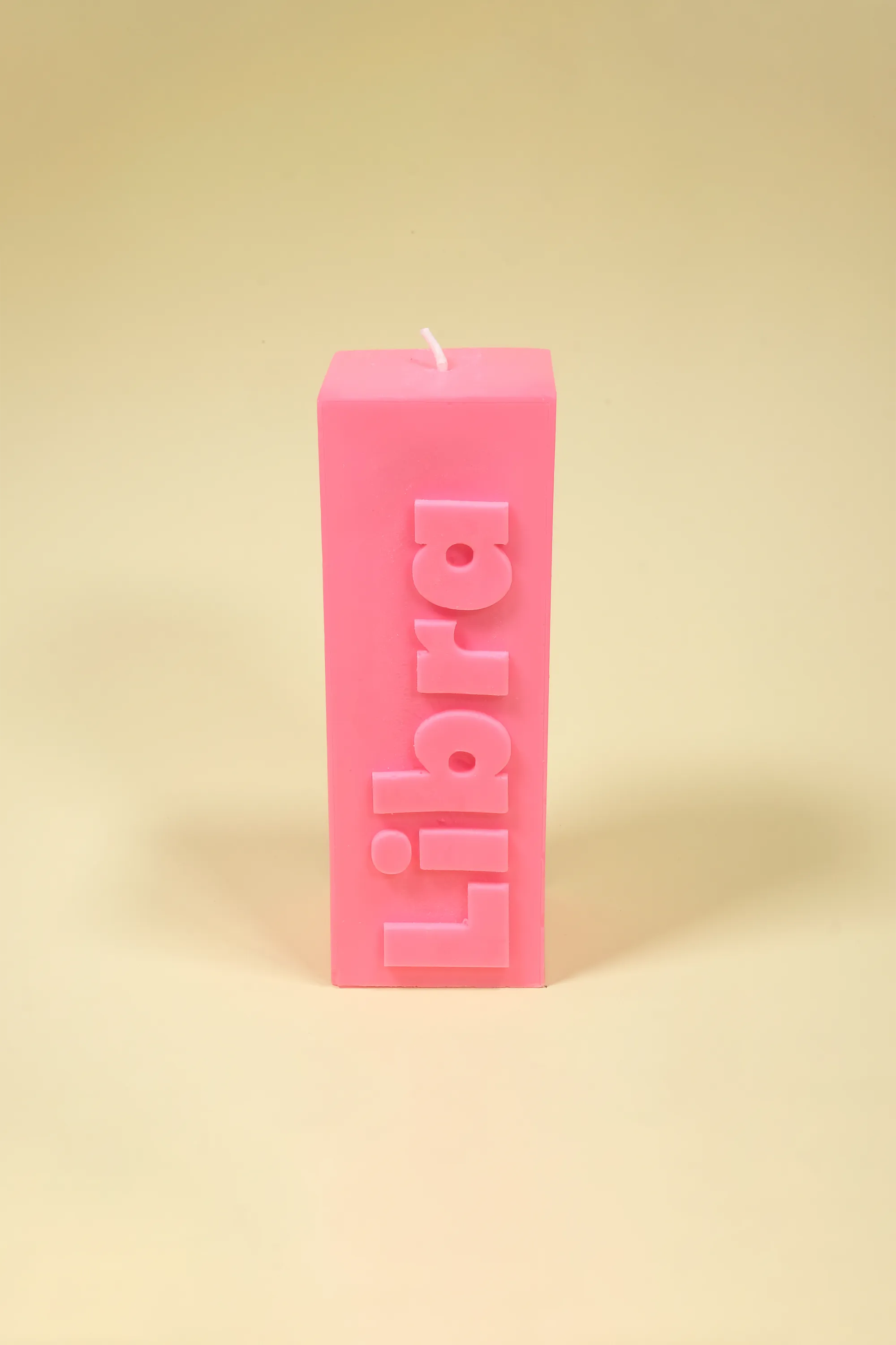 FLAMINGO CANDLES Bougie LIBRA ZODIAC BLOCK PILLAR CANDLE Rose
