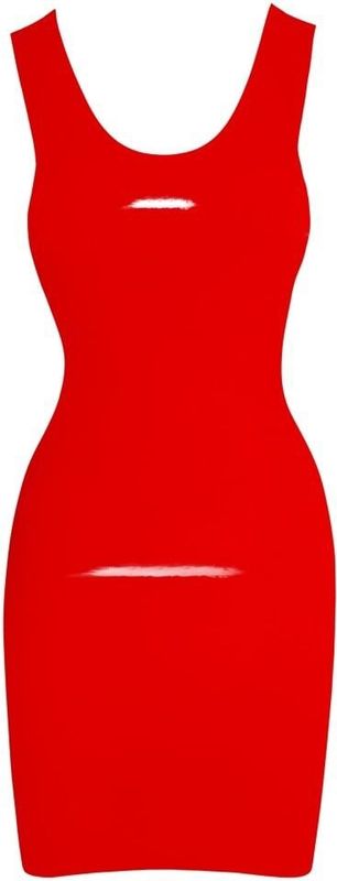 LATEX - Mouwloze Latex Minijurk - Rood