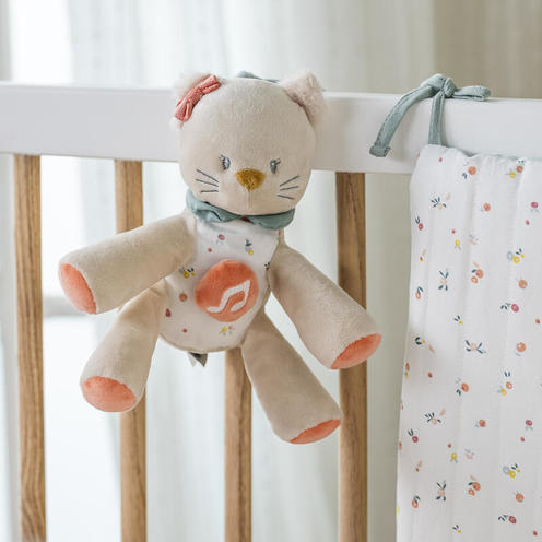 Mini peluche musicale chat Lana beige - NATTOU