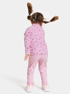 Didriksons Jadis Genser med Glidelås, Doodle Orchid Pink