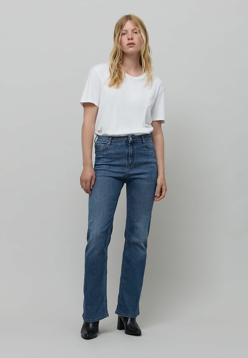 IKKS<br>Calça jeans boca de sino desgastada