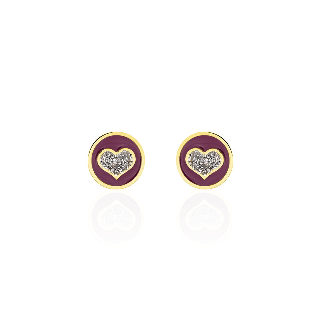 Boucles D'oreilles Puces Chlea Coeur Or Jaune