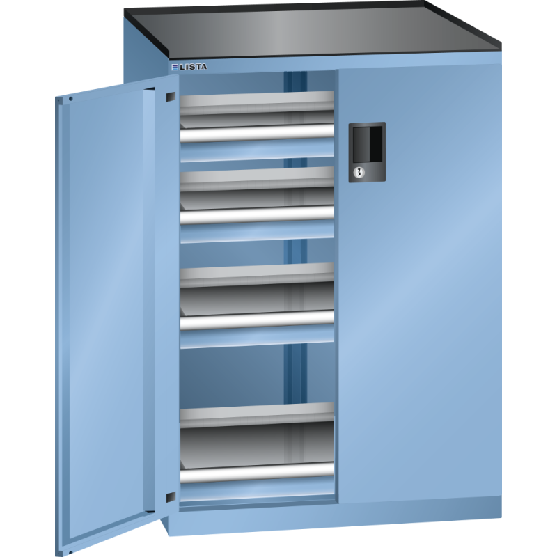 Armoire à tiroirs à portes battantes Lista 36x27E - charge 200 Kg