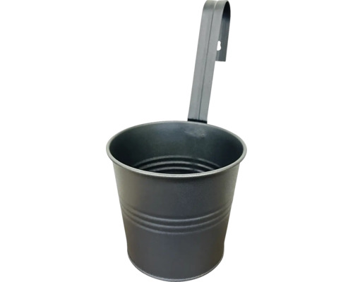 Metalen bloempot 17 x 17 x 14 cm zwart