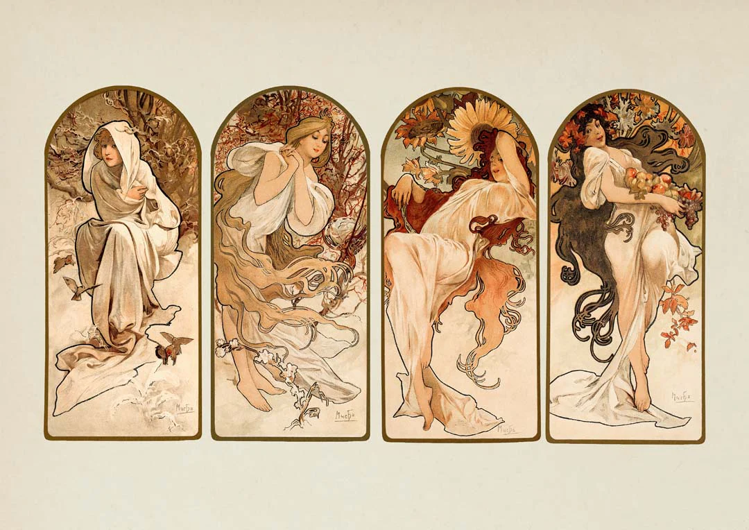 Die Jahreszeiten von Alphonse Mucha