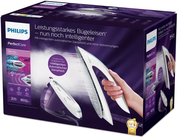 Philips PerfectCare Elite Plus GC9660 - Dampstrygejern med automatisk afbrydelse - såleplade: T-ionicGlide - 2700 W