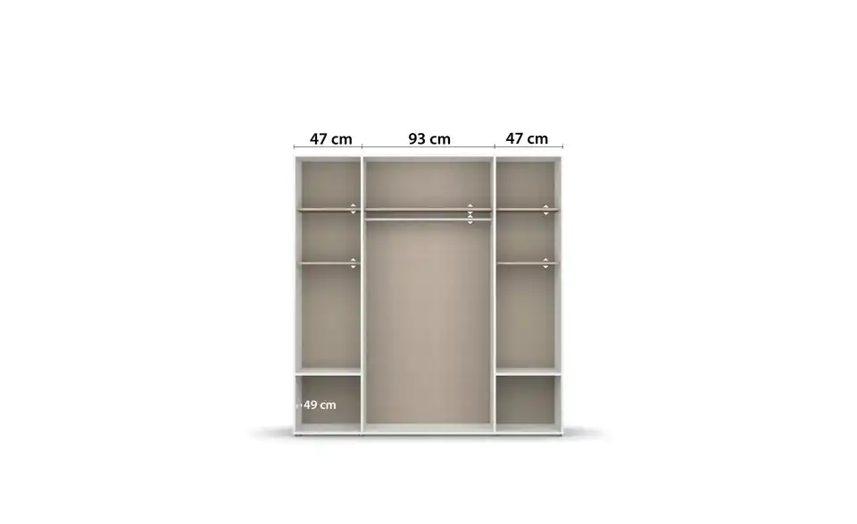 Drehtürenschrank Absetzung: Weiß 187 cm 4 Stück