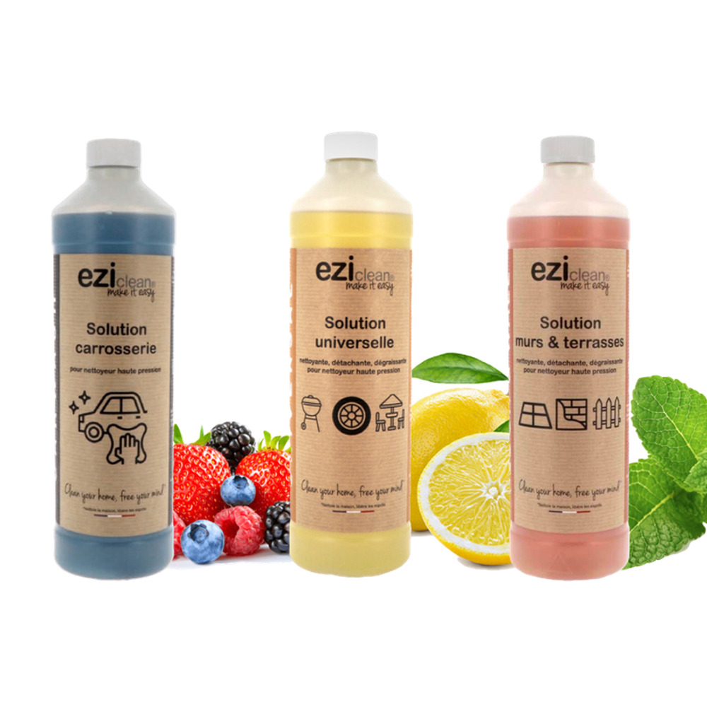 Lot de 3 solutions nettoyantes eziclean® pour nettoyeur haute pression