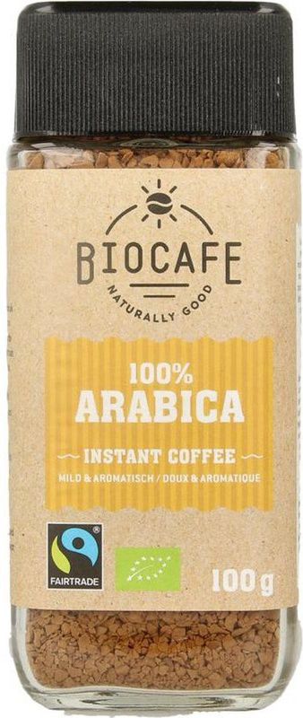Biocafe - Instant Koffie Bio - 100% Arabica - Mild en Aromatisch