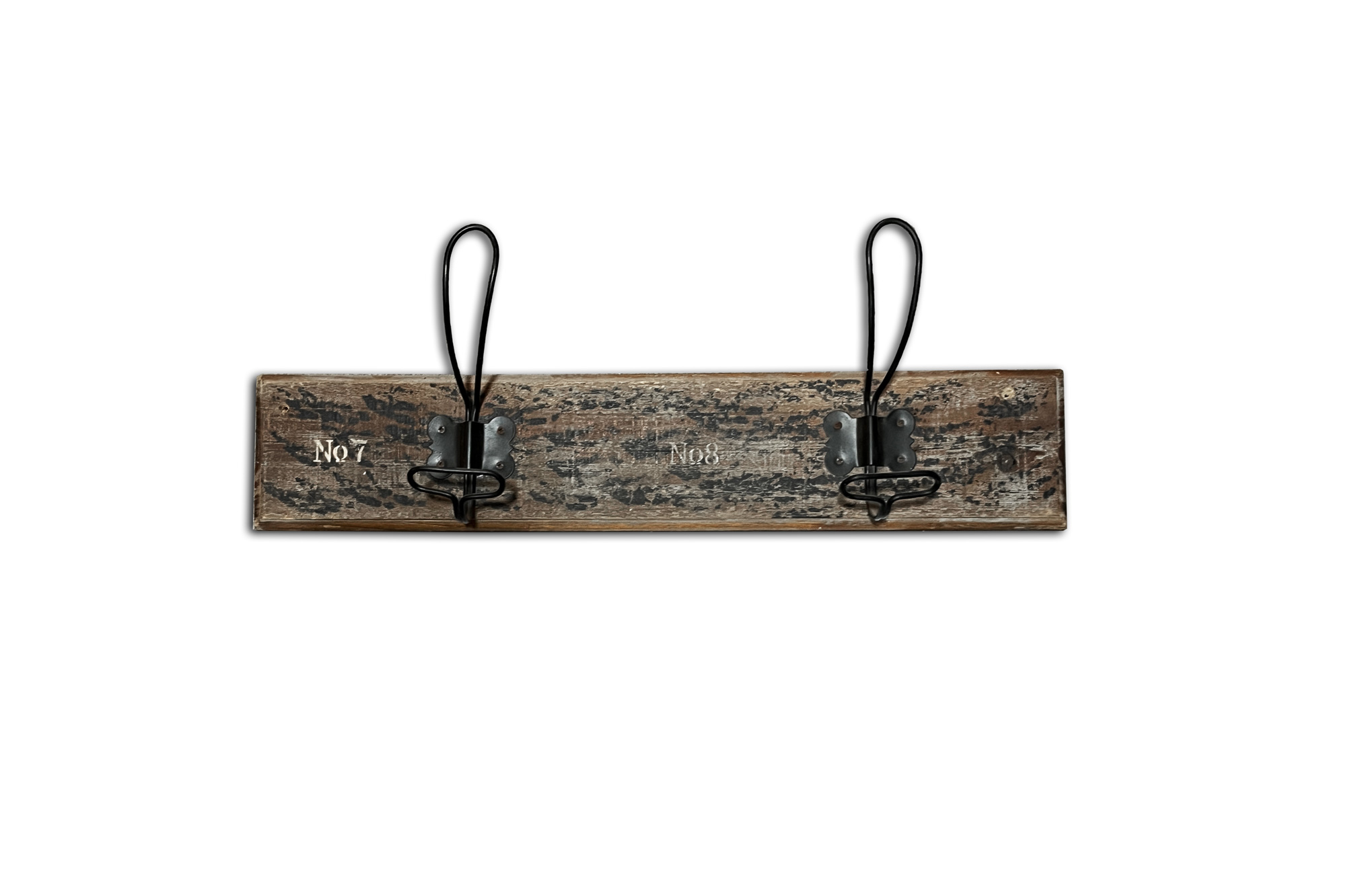 2er Wandhaken, Holz und Eisen, B 50 cm, H 16 cm, L 9 cm von fischer's lagerhaus